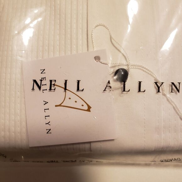 NEIL ALLYN TUXEDO SHIRT 2XL White 37/38 WING COLLAR MPORTED FABRIC Tux Studs Men - Picture 7 of 11